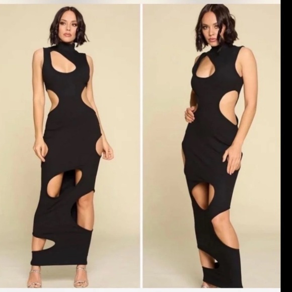 WinWin Dresses & Skirts - Elegant Black Cut-Out Dress